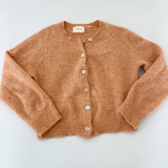 Doen Sweaters - Doen Petra Cardigan Sweater Aplaca Orange Coral